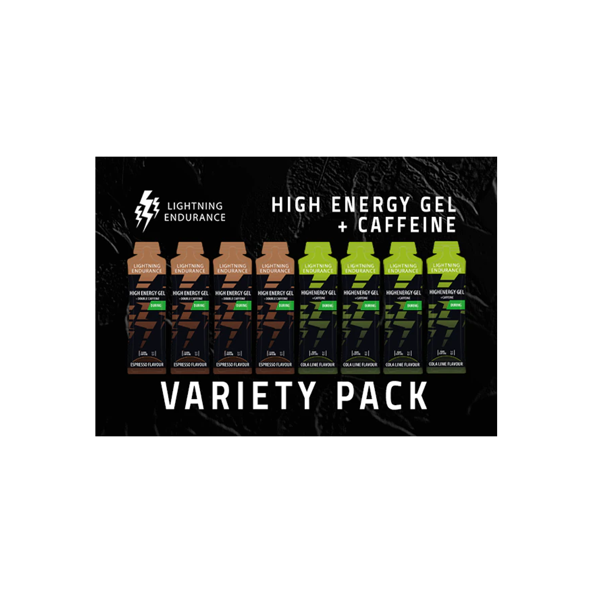 Lightning | High Energy Gel + Caffeine | Variety Pack | 12 x 60 ml